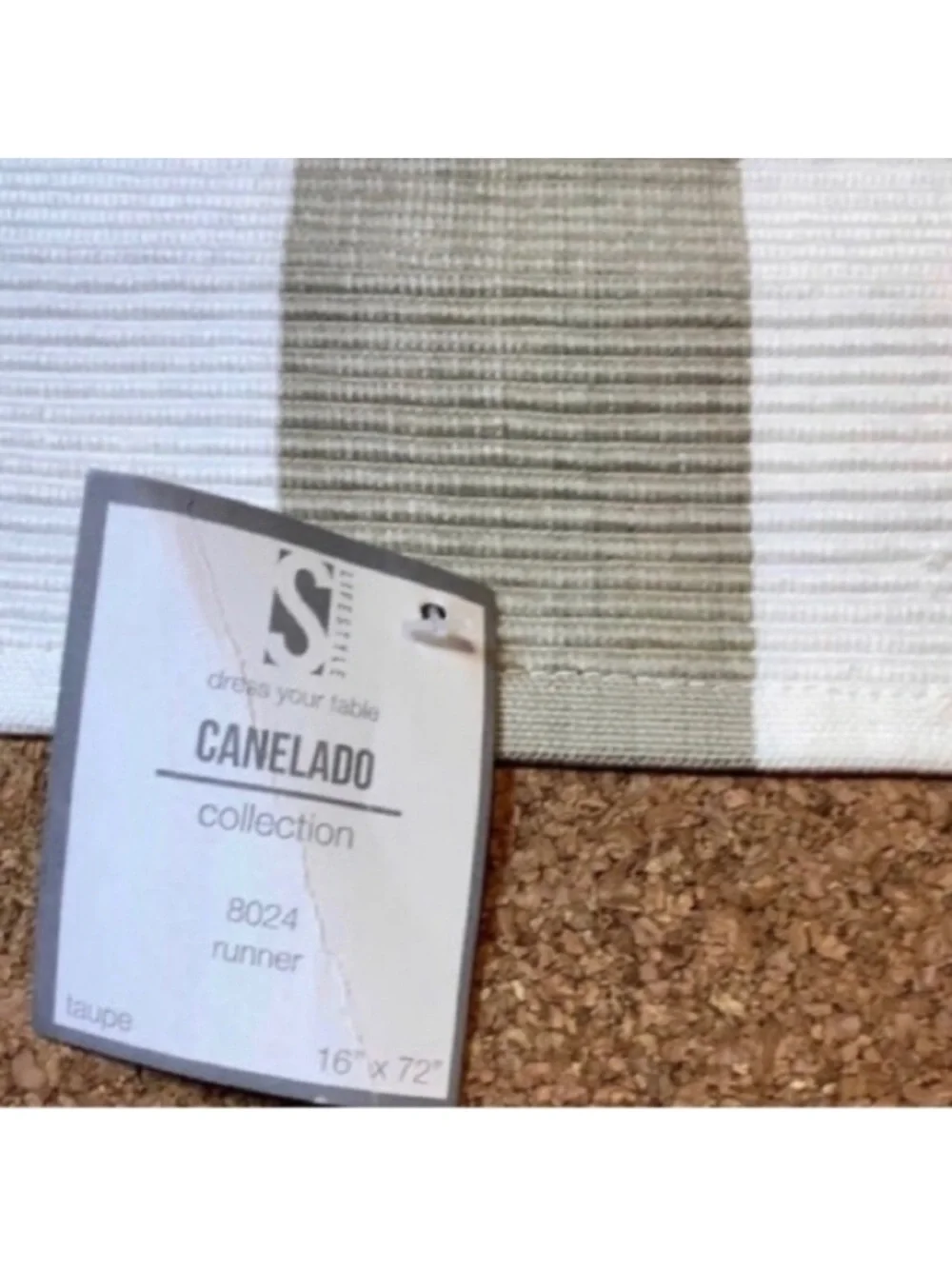 2 NWT 16 x 72 in. Rectangle Classic Stripe Design Ribbed Cotton Table Runners